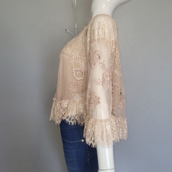 Odd Molly Anthropologie Lace Mesh Cardigan, VGUC, Size S - Picture 3 of 8